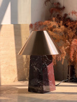 Conic Marble Table Lamp with Brass Shade for Modern Interiors