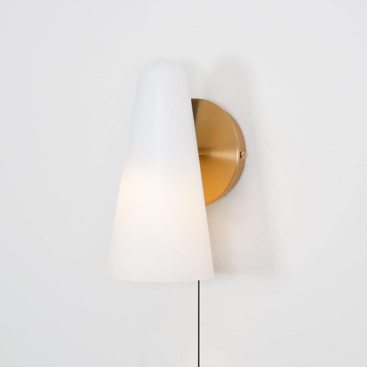 Conical Glass Plug In Wall Lamp