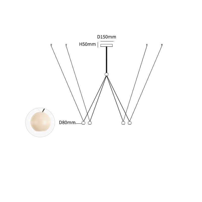 Constellation Multi-Pendant LED Chandelier with Terracotta Diffusers