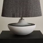 Cordelle Sculptural Ceramic Table Lamp with Pleated Fabric Shade