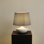 Cordelle Sculptural Ceramic Table Lamp with Pleated Fabric Shade
