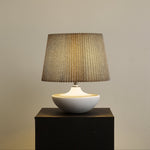 Cordelle Sculptural Ceramic Table Lamp with Pleated Fabric Shade