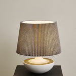 Cordelle Sculptural Ceramic Table Lamp with Pleated Fabric Shade