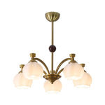 Corinne Arc Chandelier – Modern Curved Glass Pendant Light for Dining Room and Living Room