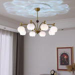 Corinne Arc Chandelier – Modern Curved Glass Pendant Light for Dining Room and Living Room