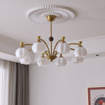 Corinne Arc Chandelier – Modern Curved Glass Pendant Light for Dining Room and Living Room