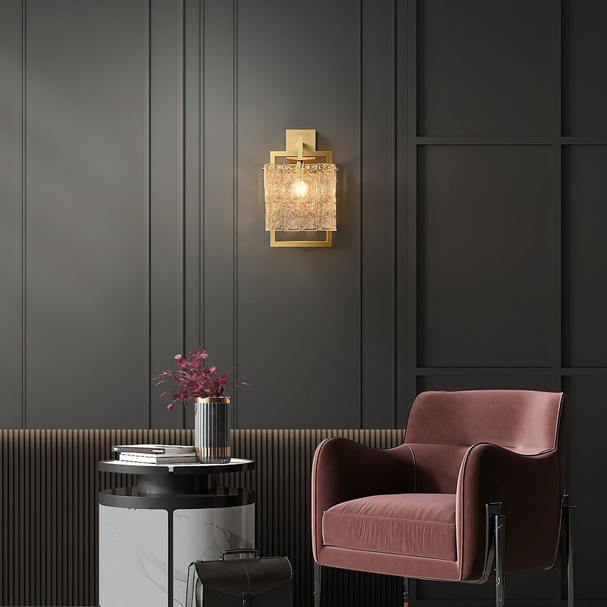 Corrugated Brass Wall Light