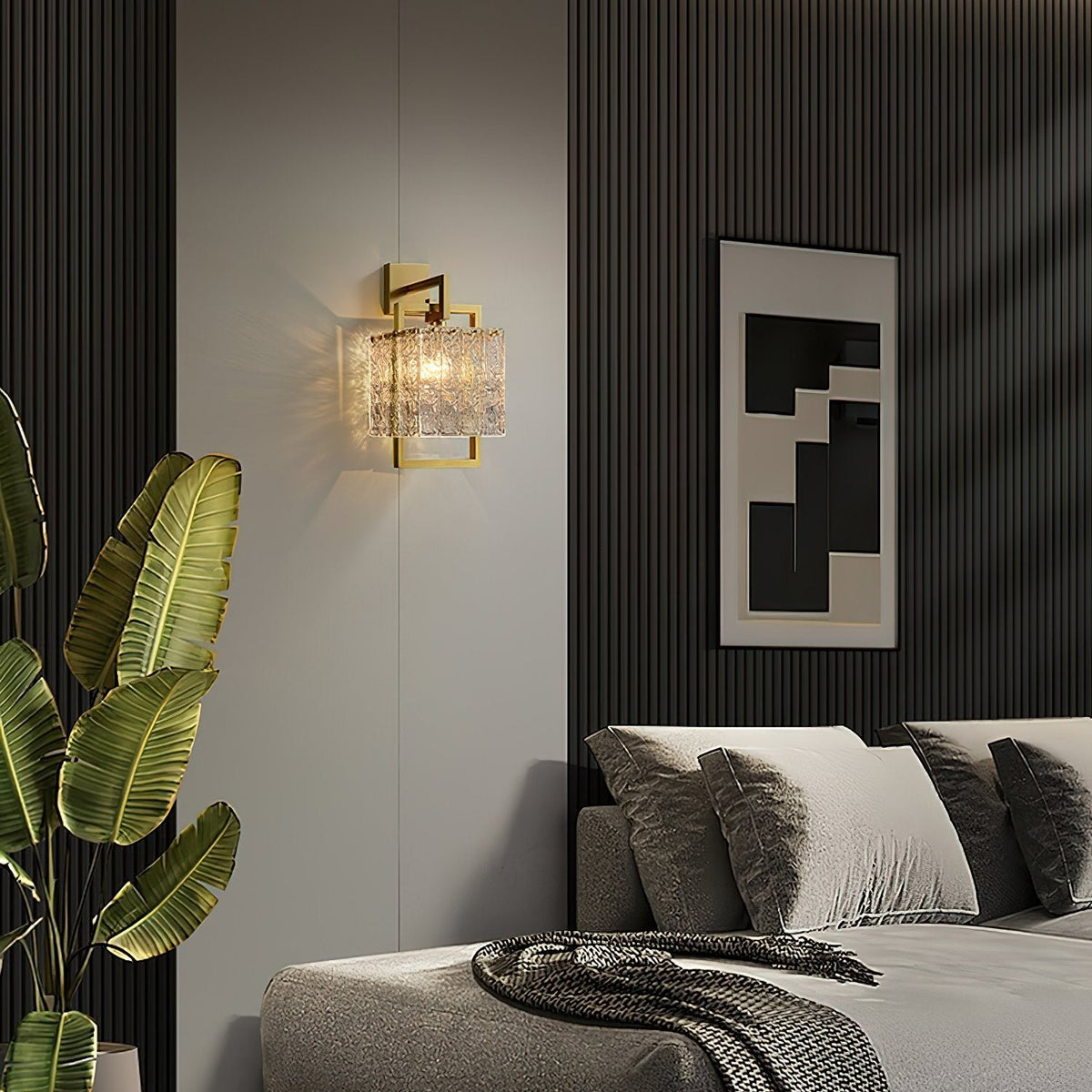 Corrugated Brass Wall Light