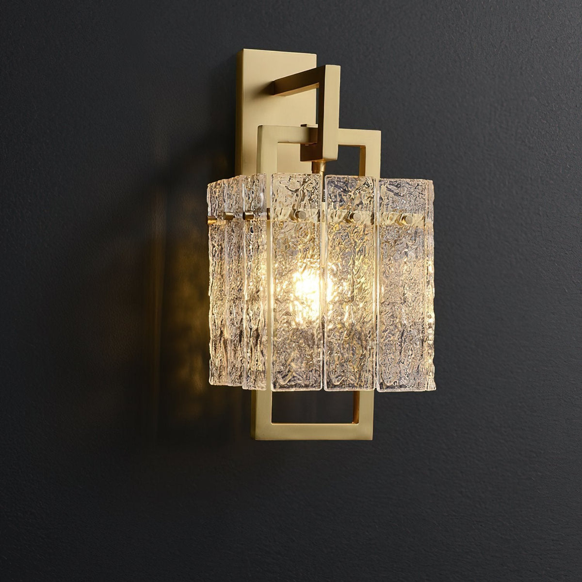 Corrugated Brass Wall Light