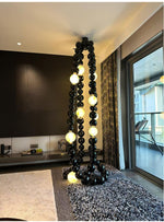 Cosmic Beads Chandelier – Modern LED Pendant Light with Matte Black Spheres