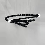 Cosmic Beads Chandelier – Modern LED Pendant Light with Matte Black Spheres