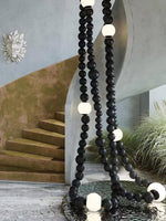 Cosmic Beads Chandelier – Modern LED Pendant Light with Matte Black Spheres