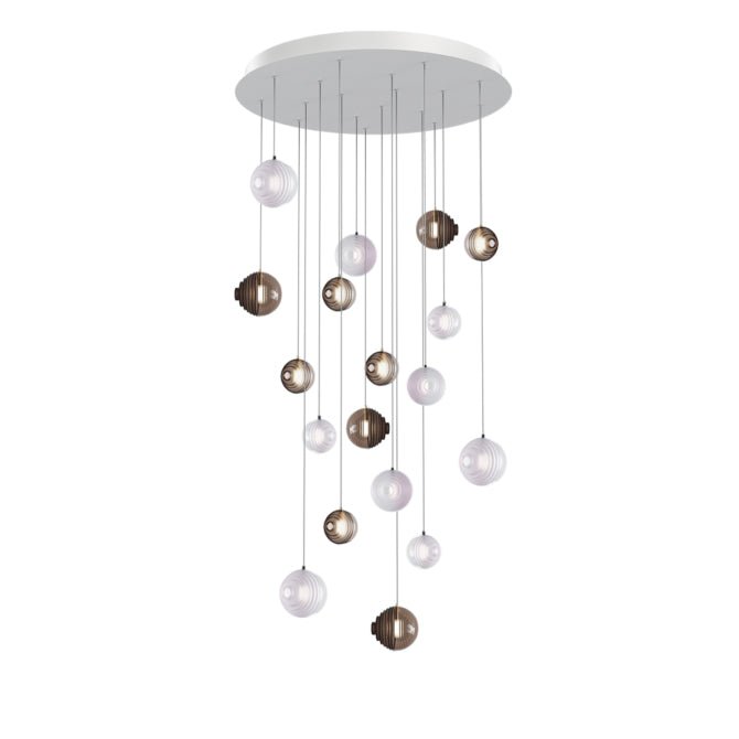 Cosmic Sphere Cascade Chandelier – Modern Glass Pendant Light for Dining Room and Living Room