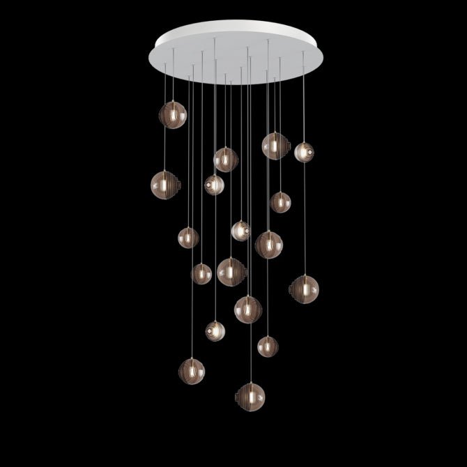 Cosmic Sphere Cascade Chandelier – Modern Glass Pendant Light for Dining Room and Living Room