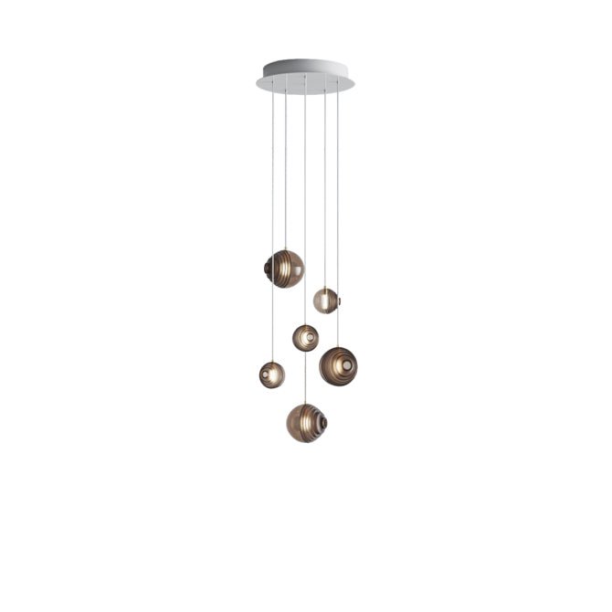 Cosmic Sphere Cascade Chandelier – Modern Glass Pendant Light for Dining Room and Living Room