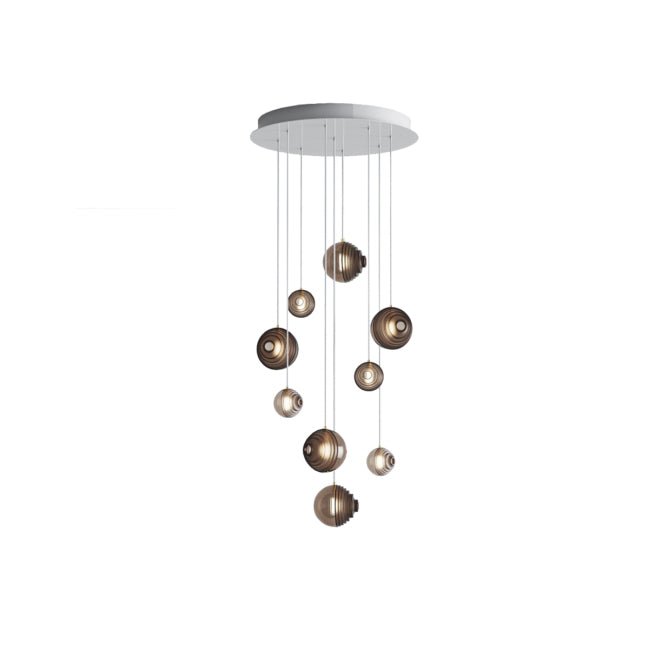 Cosmic Sphere Cascade Chandelier – Modern Glass Pendant Light for Dining Room and Living Room