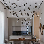 Cosmic Sphere Cascade Chandelier – Modern Glass Pendant Light for Dining Room and Living Room
