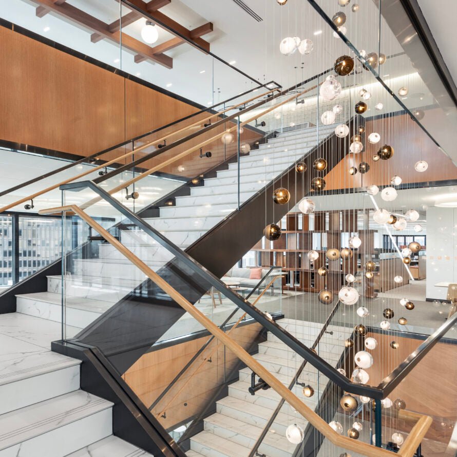 Cosmic Sphere Cascade Chandelier – Modern Glass Pendant Light for Dining Room and Living Room