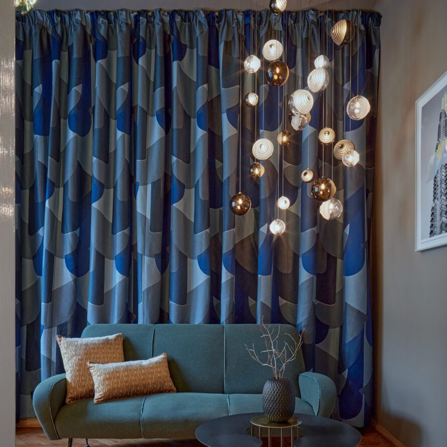 Cosmic Sphere Cascade Chandelier – Modern Glass Pendant Light for Dining Room and Living Room