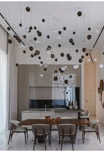 Cosmic Sphere Cascade Chandelier – Modern Glass Pendant Light for Dining Room and Living Room