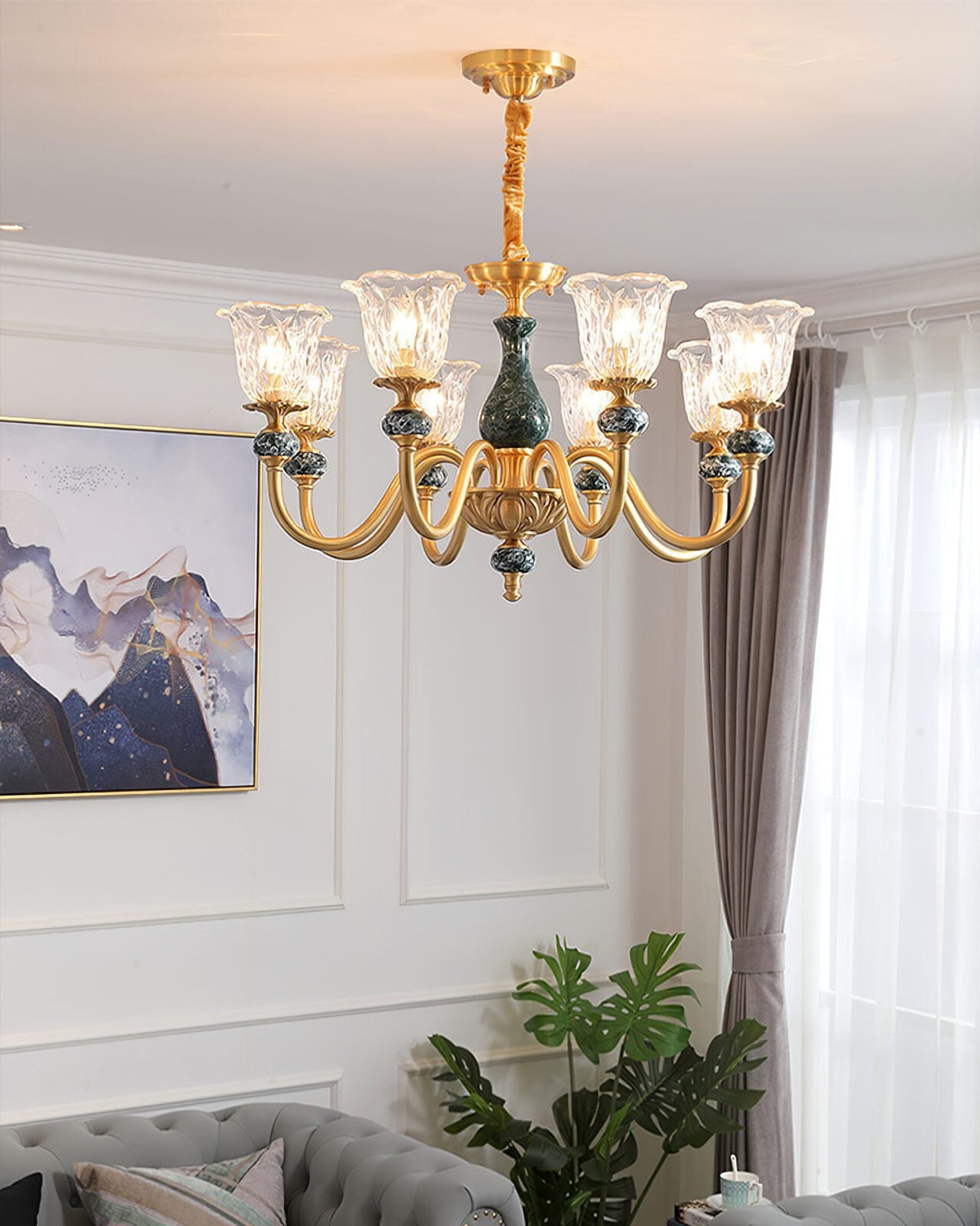 Court Ceramic Copper Chandelier