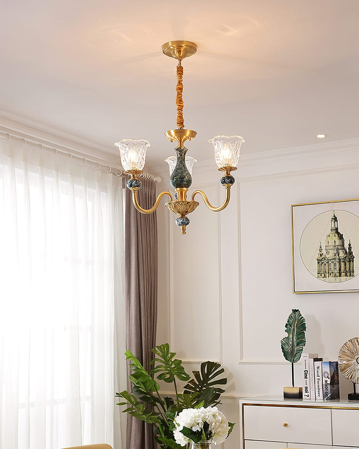 Court Ceramic Copper Chandelier