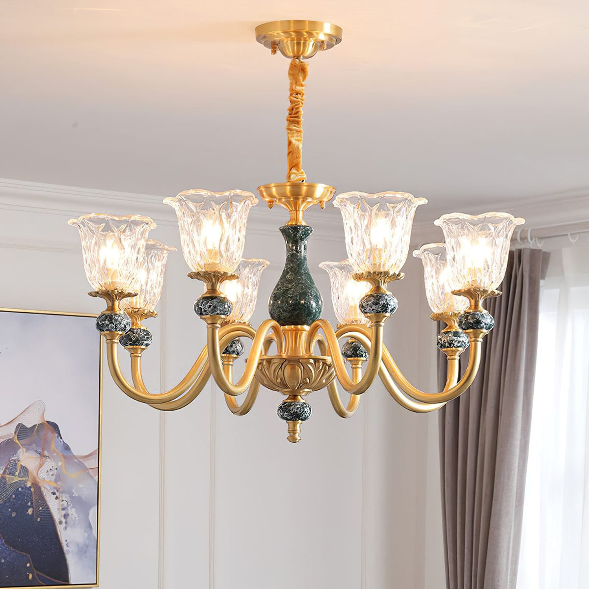 Court Ceramic Copper Chandelier