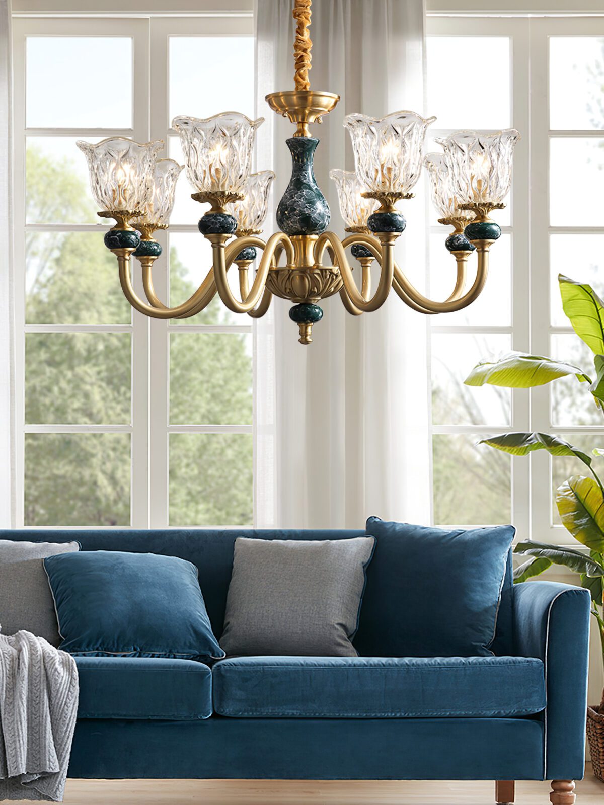 Court Ceramic Copper Chandelier
