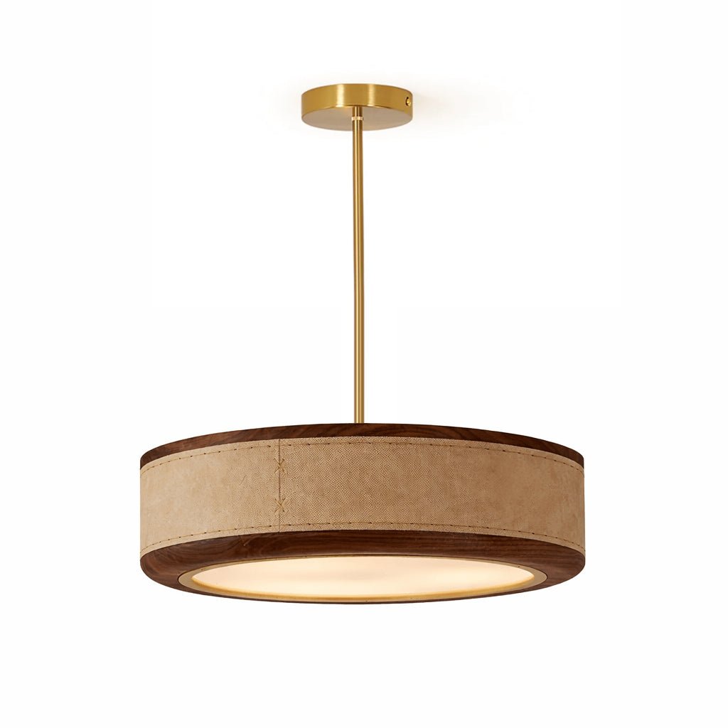 Artisan Leather Ceiling Light with Brass Accents for Modern Interiors