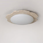 Crater Halo Travertine LED Flush Mount Ceiling Light