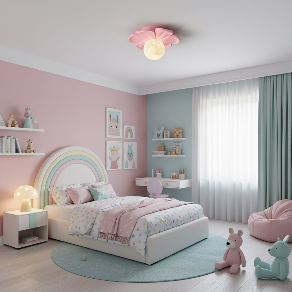 cream-bloom-flower-ceiling-lamp