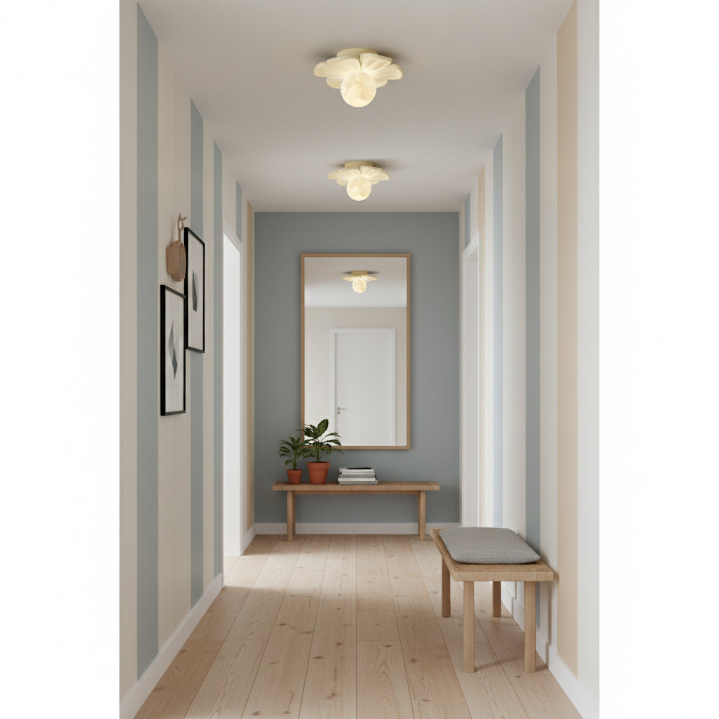 cream-bloom-flower-ceiling-lamp