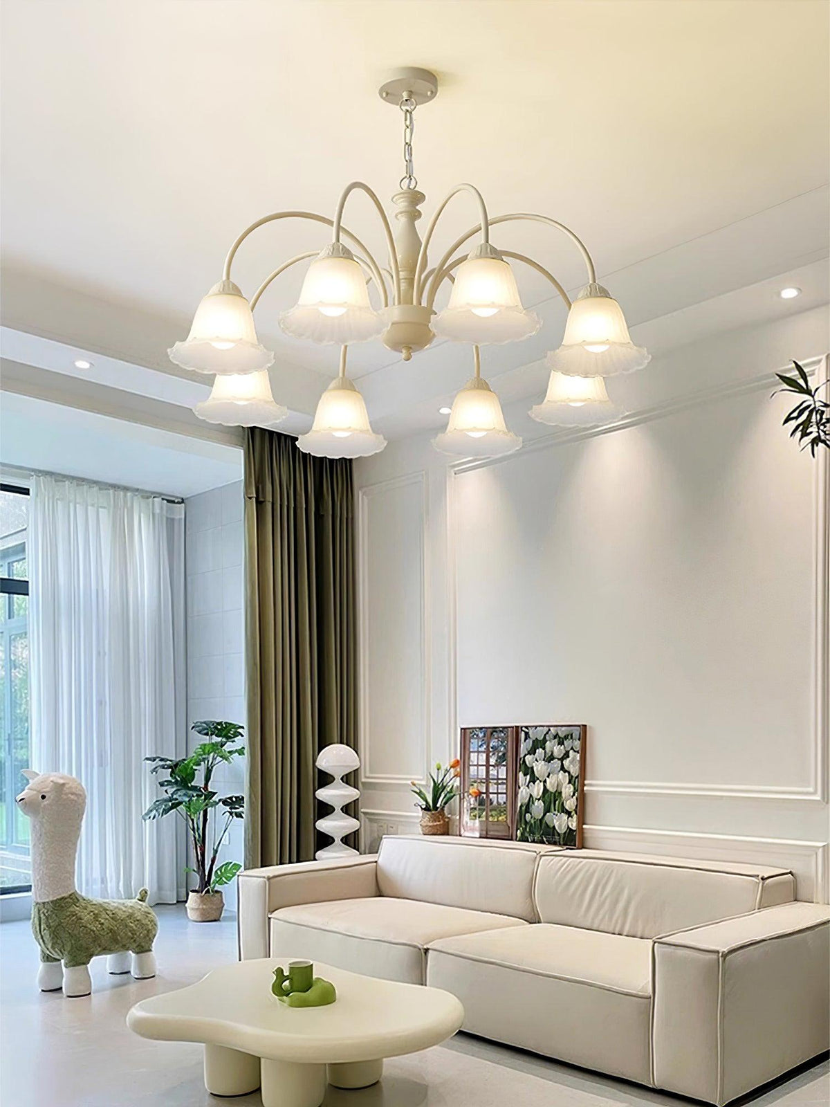 cream-flower-chandelier