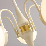 Cream Glass Ball Chandelier Modern Globe Pendant Light for Dining Room