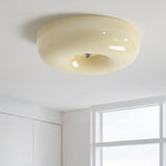 Swirl Glass Flush Mount Ceiling Light, Modern LED Semi-Flush Lamp for Living Room & Bedroom