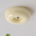 Swirl Glass Flush Mount Ceiling Light, Modern LED Semi-Flush Lamp for Living Room & Bedroom
