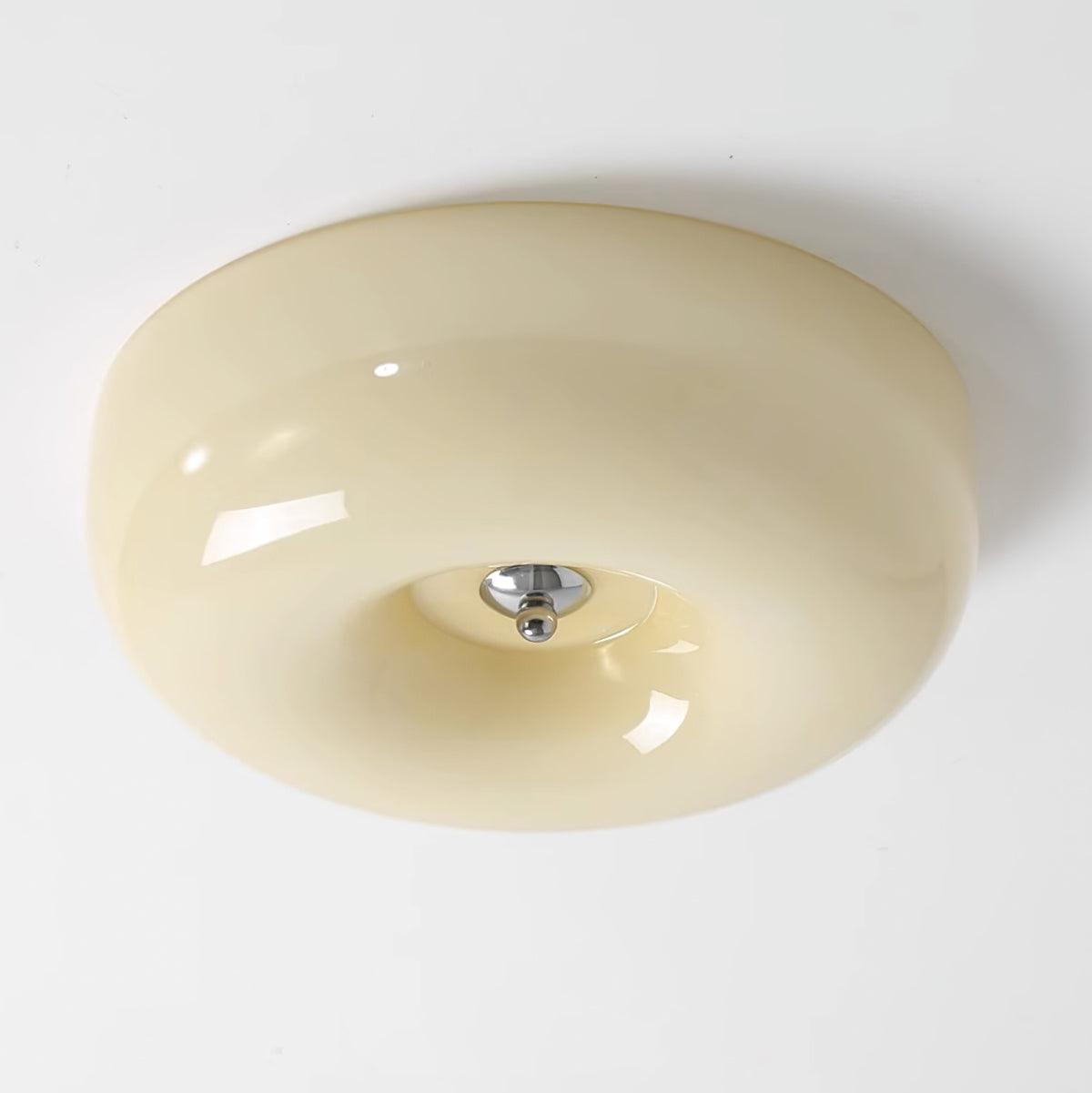 Swirl Glass Flush Mount Ceiling Light, Modern LED Semi-Flush Lamp for Living Room & Bedroom