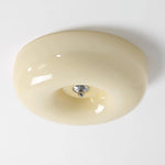 Swirl Glass Flush Mount Ceiling Light, Modern LED Semi-Flush Lamp for Living Room & Bedroom