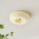 Swirl Glass Flush Mount Ceiling Light, Modern LED Semi-Flush Lamp for Living Room & Bedroom