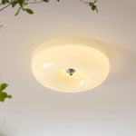 Swirl Glass Flush Mount Ceiling Light, Modern LED Semi-Flush Lamp for Living Room & Bedroom
