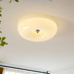 Swirl Glass Flush Mount Ceiling Light, Modern LED Semi-Flush Lamp for Living Room & Bedroom