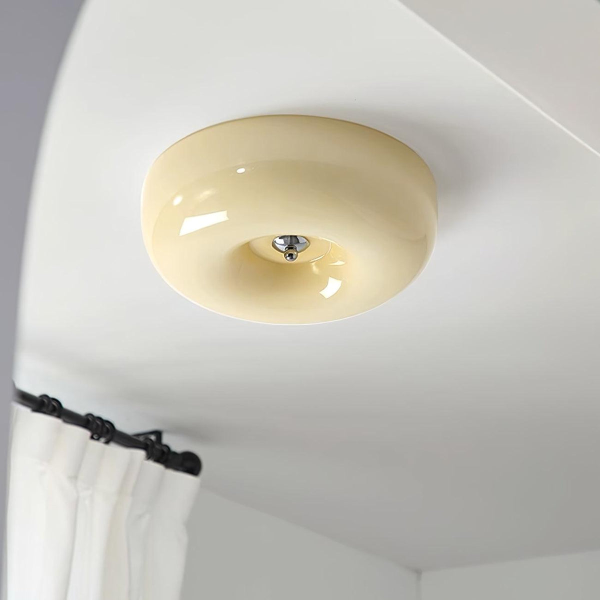 Swirl Glass Flush Mount Ceiling Light, Modern LED Semi-Flush Lamp for Living Room & Bedroom