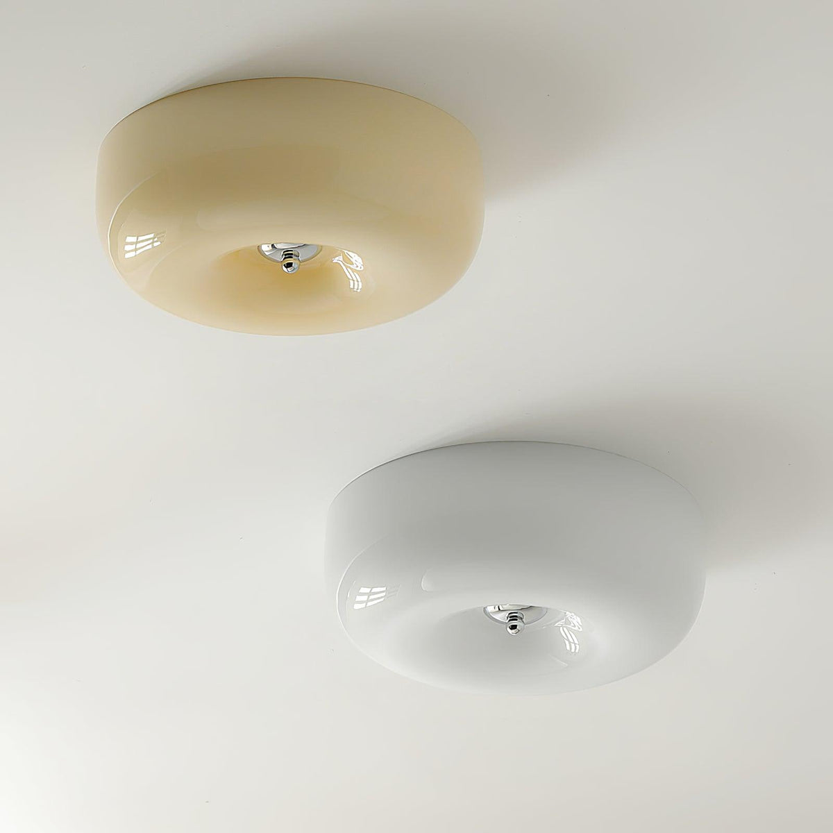 Swirl Glass Flush Mount Ceiling Light, Modern LED Semi-Flush Lamp for Living Room & Bedroom