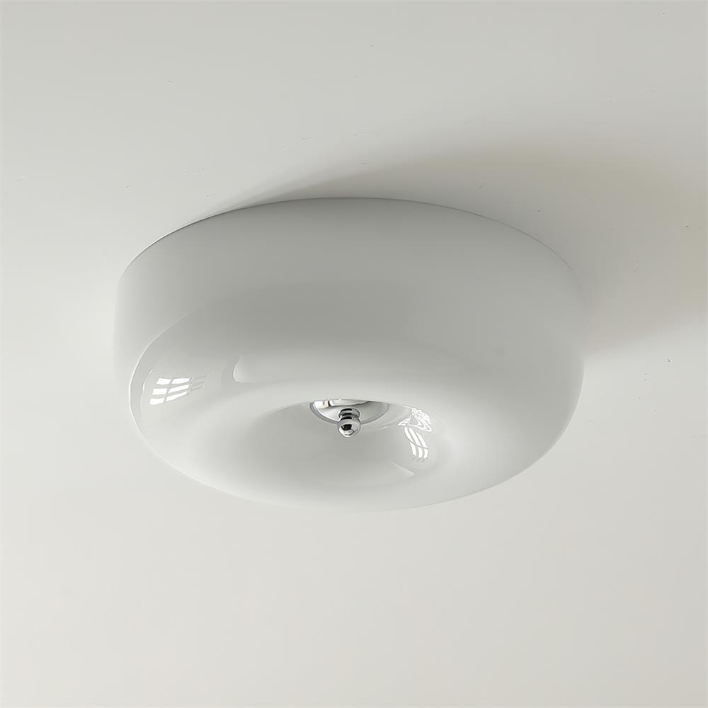 Swirl Glass Flush Mount Ceiling Light, Modern LED Semi-Flush Lamp for Living Room & Bedroom