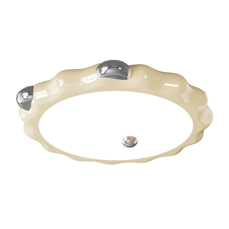 Cream Puff Flush Mount Ceiling Light – Modern Scalloped LED Fixture