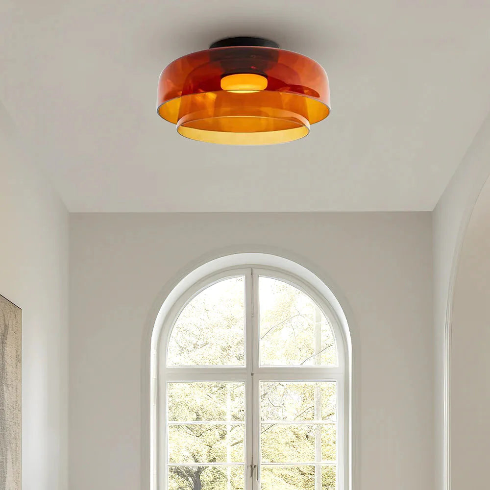 Iwhd 6W Amber Glass Led Pendant Lights Fixtures Home Decor Bedroom Living Dining Room Nordic Modern Hanging Lamp Lamparas
