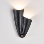 Creska Sculptural Wall Sconce in Black Travertine and Walnut