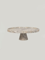 Crimson Marquina Marble Pedestal Tray – Sculptural Tabletop Decor