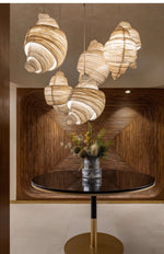 Croissant Fabric Pendant Light – Sculptural Beige Pendant for Modern Interiors