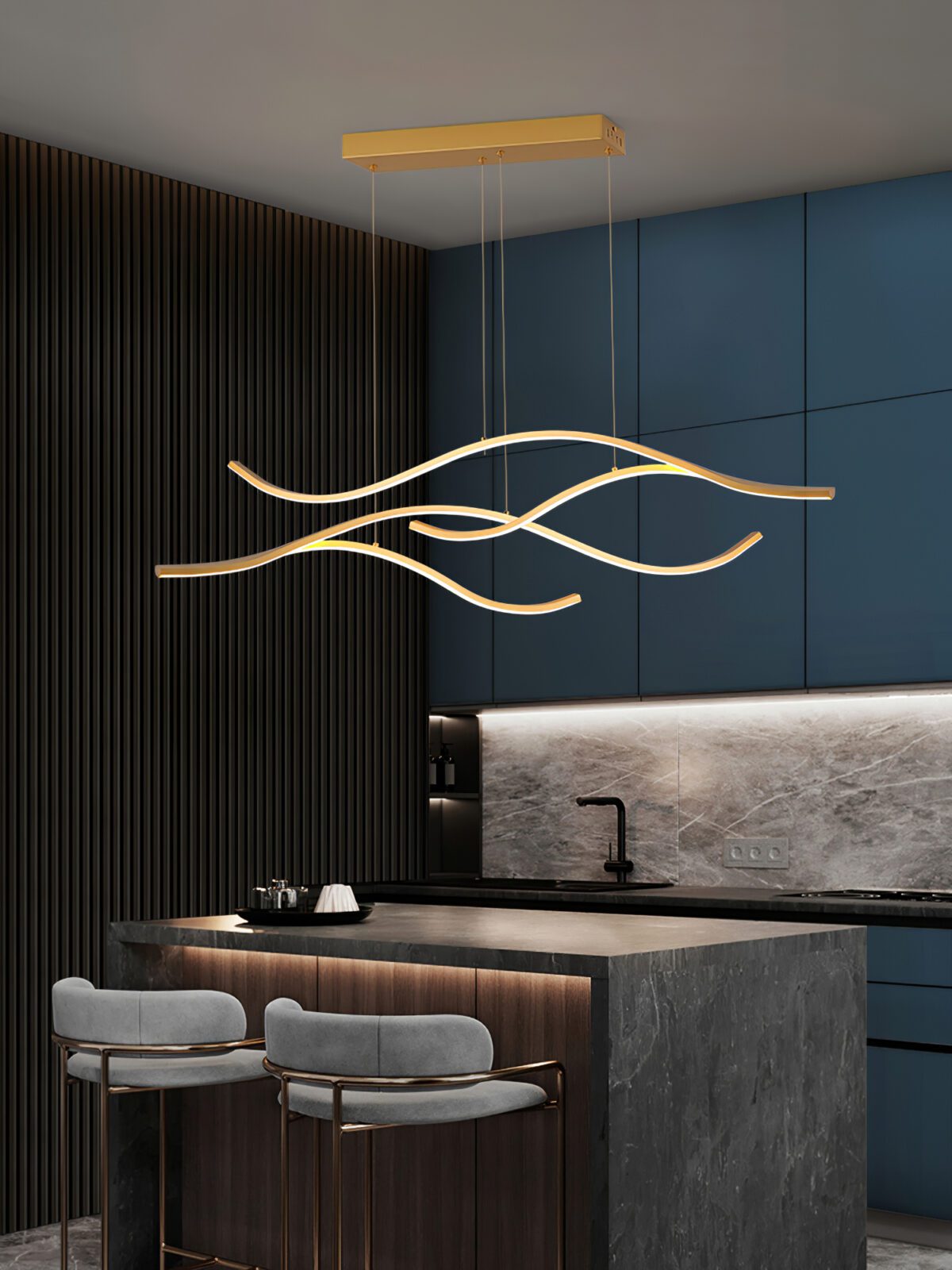 Crossing Waves LED Chandelier